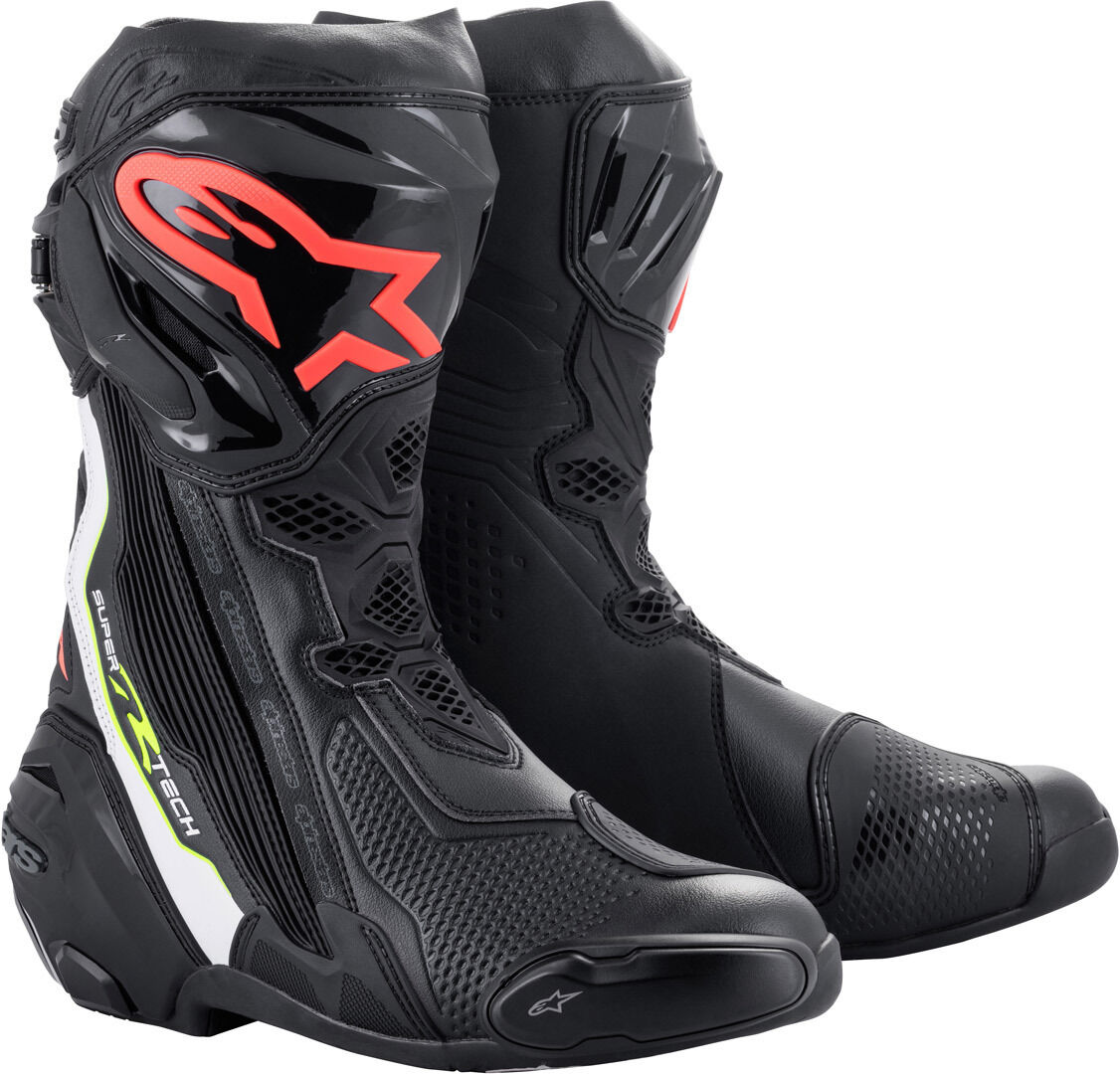 Alpinestars Supertech R Botas de motocicleta - Negro Rojo Amarillo (44)