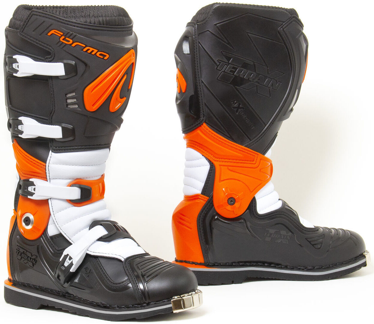 Forma Terrain Evolution TX Bota de moto de motocross - Negro Blanco Naranja (46)