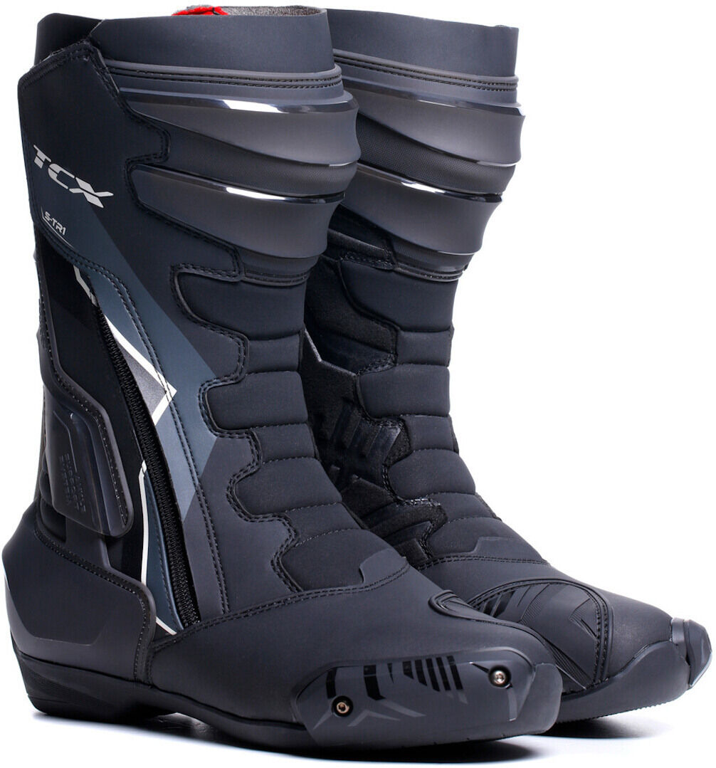 TCX S-TR1 Botas de moto para damas - Negro Gris Blanco (40)