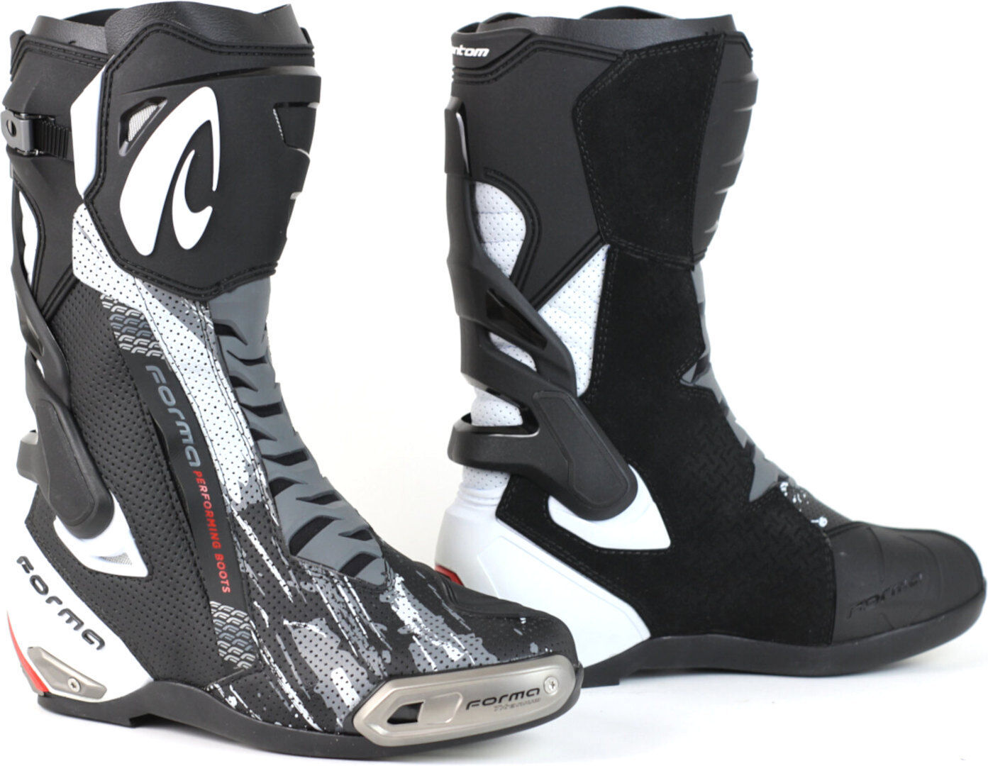 Forma Phantom Flow Botas de moto - Negro Blanco (47)