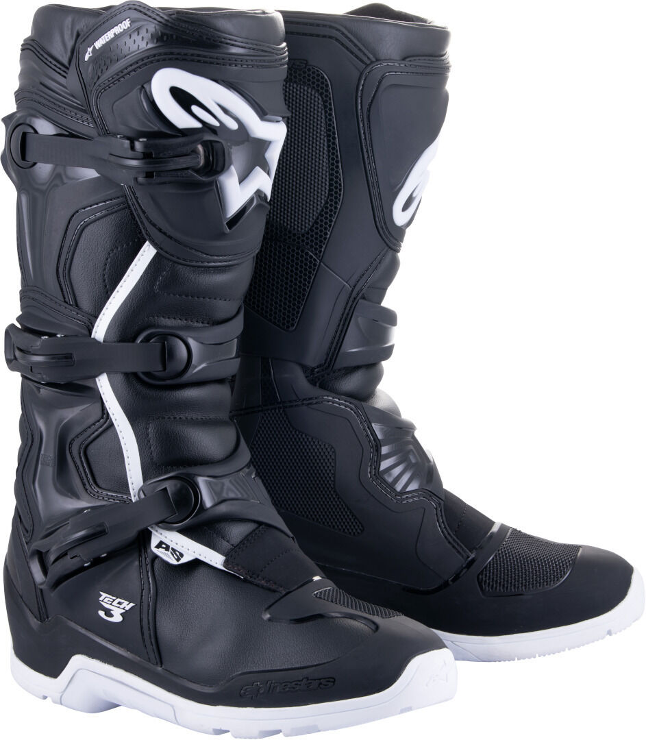 Alpinestars Tech 3 Enduro botas impermeables de motocross - Negro Blanco (40 41)