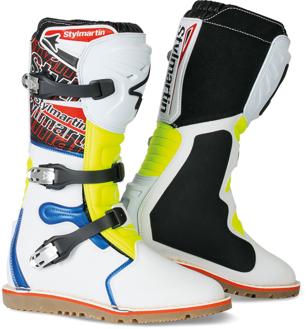 Stylmartin Impact Pro Botas de motocross impermeables - Blanco Azul Amarillo (45)