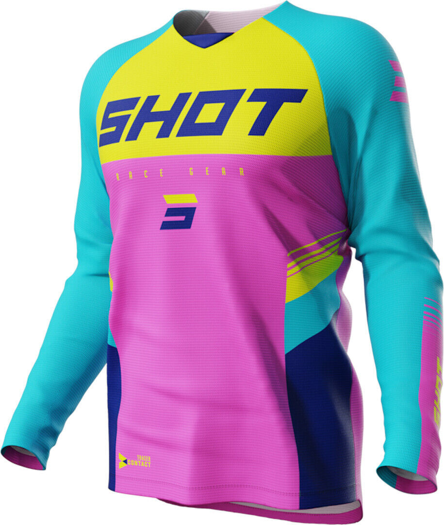 Shot Draw Tracer Maillot de motocross para niños - Negro Rosa (12 - 14 13 - 14 12/14 12 años 13 años)