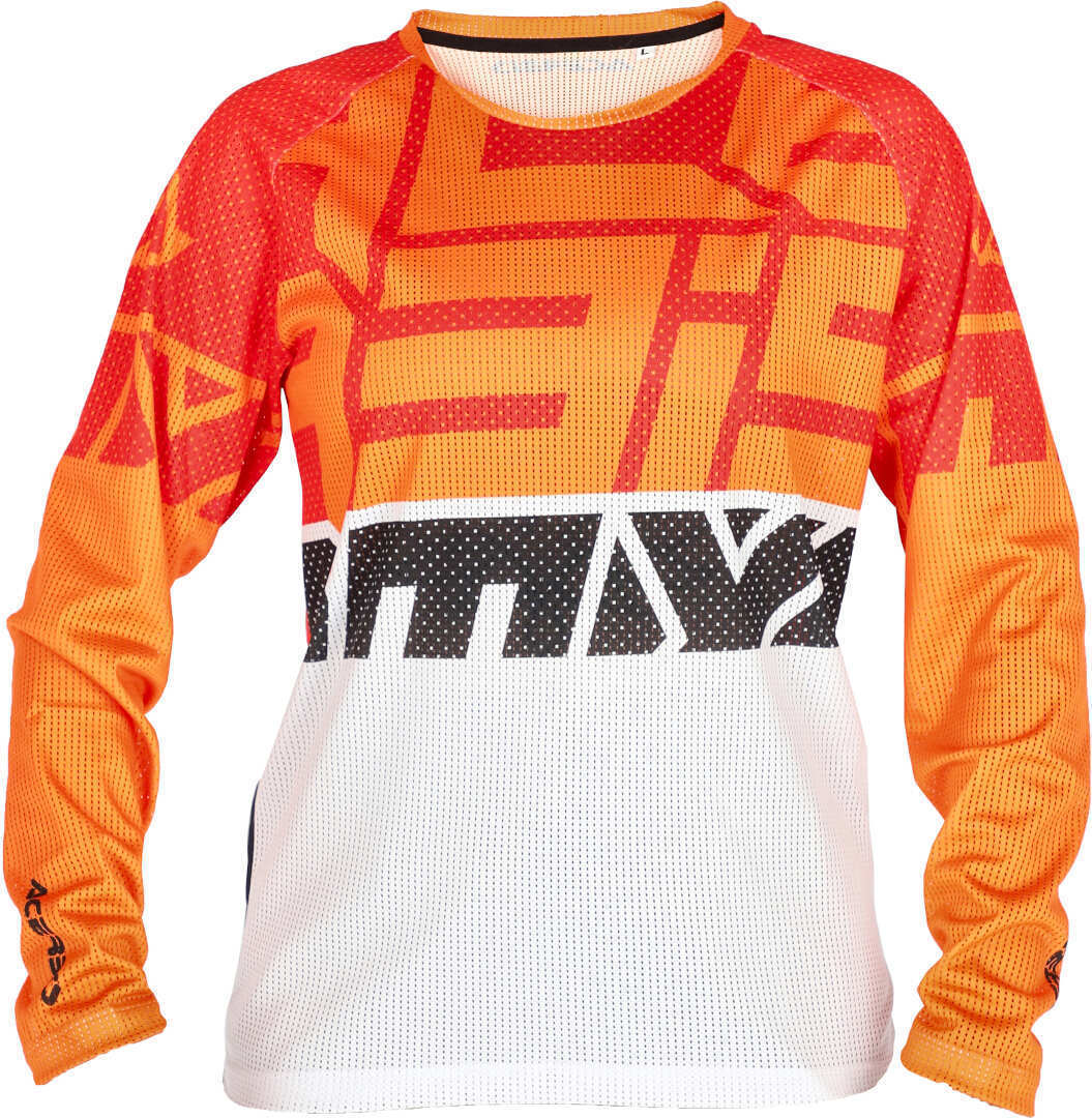 Acerbis MX J-Windy 4 Maillot de motocross para niños - Blanco Naranja (L)