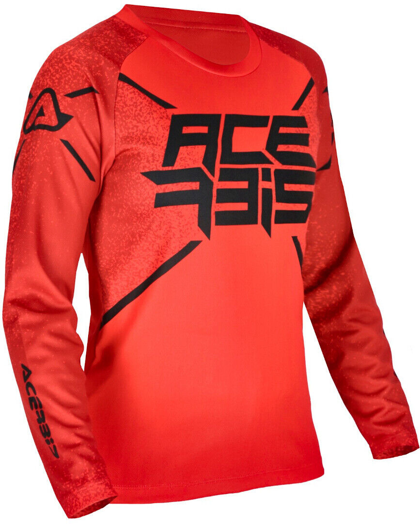 Acerbis MX J-Kid 5 Maillot de motocross para niños - Negro Rojo (XL)