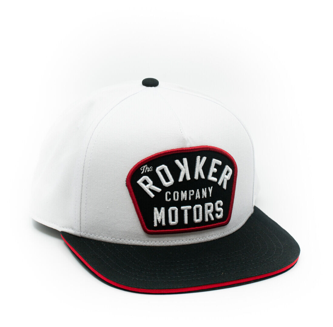 Rokker Motors Patch Snapback Tapa - Negro Blanco (un tamaño)