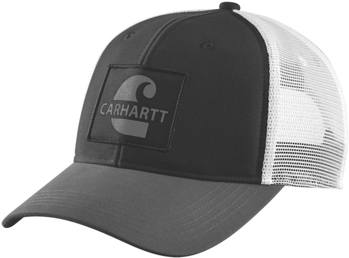 Carhartt Canvas Mesh-Back Core Graphic Gorro - Negro Blanco (un tamaño)