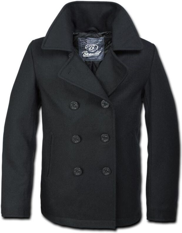 Brandit Pea Coat Chaqueta - Negro (L)