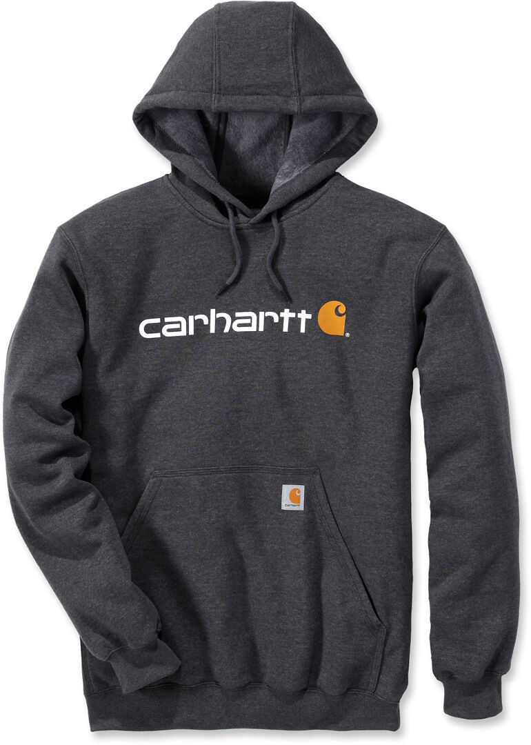 Carhartt Signature Logo Midweight Sudadera con capucha - Gris Blanco