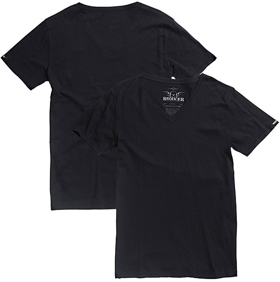 Rokker RKK V-Neck Camiseta - Negro (L)