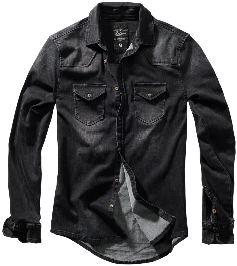 Brandit Riley Denim Camisa - Negro (XL)