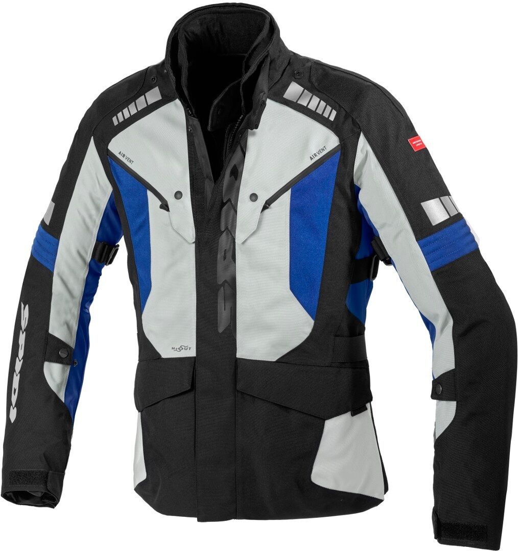 Spidi H2Out Outlander Chaqueta textil para motocicletas - Negro Gris Azul (4XL)