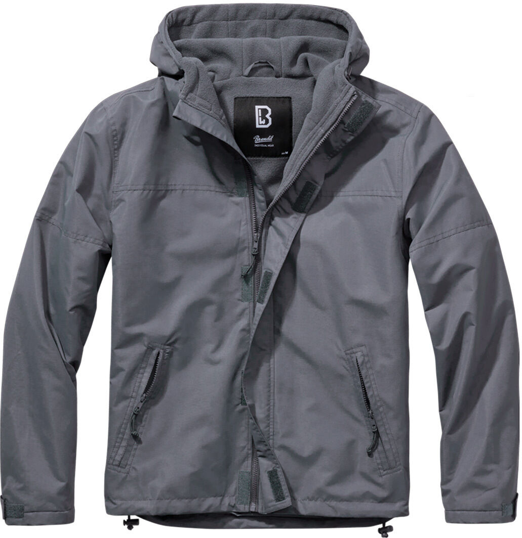 Brandit Windbreaker Frontzip Chaqueta - Negro Gris (3XL)