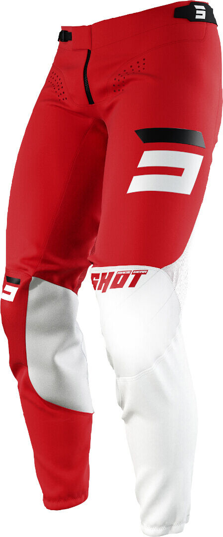 Shot Aerolite Gradient Pantalones de Motocross - Negro Blanco Rojo (36)