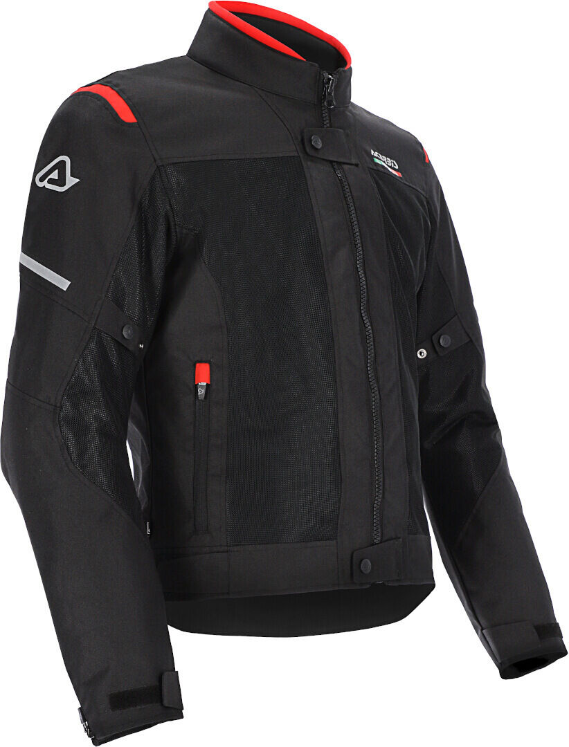 Acerbis On Road Ruby Chaqueta textil para motocicleta - Negro Rojo (3XL)