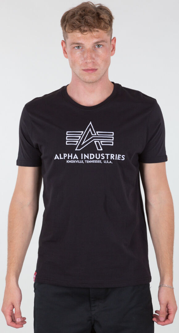 Alpha Basic Embroidery Camiseta - Negro Blanco (S)