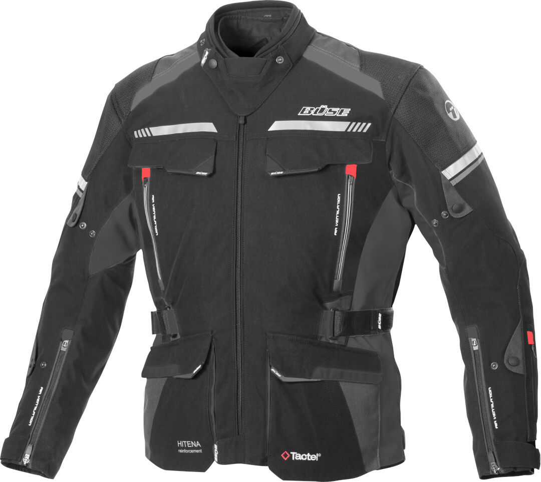 Büse Highland 2 Chaqueta textil para motocicleta - Negro Gris (XL)