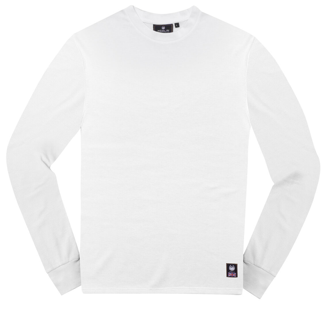 Merlin Kingsley Waffle Knit Camisa de manga larga - Blanco (3XL)