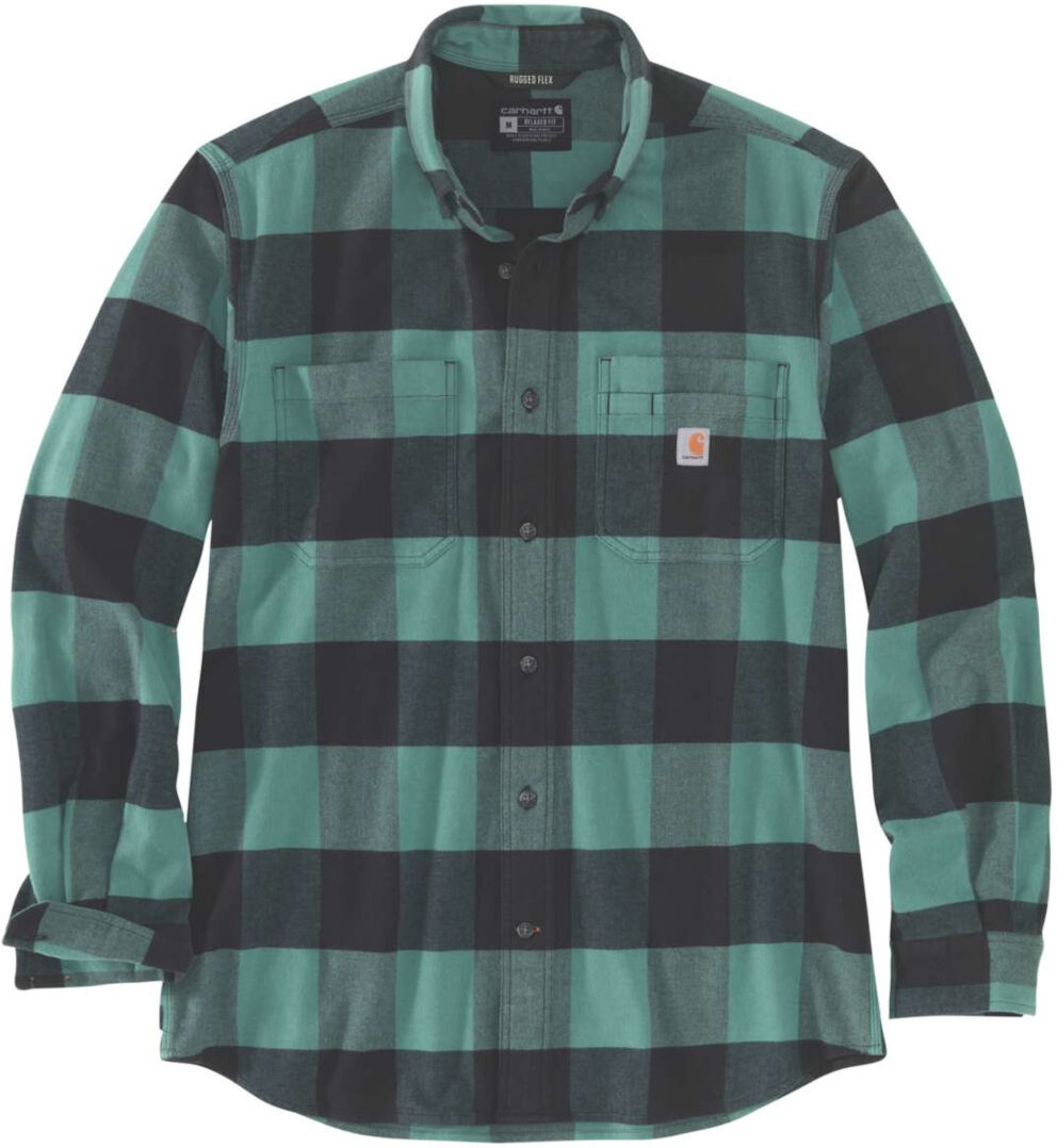 Carhartt Midweight Flannel Plaid Camisa - Verde (L)