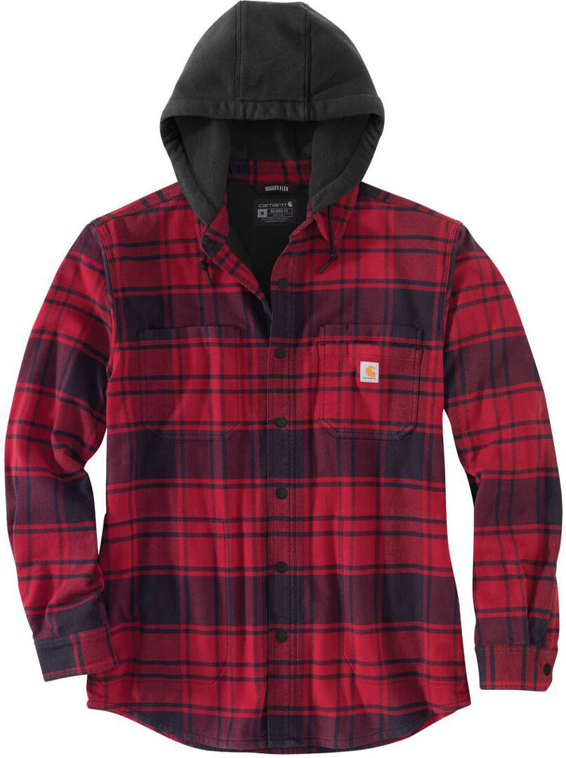 Carhartt Flannel Fleece Lined Hooded Camisa - Rojo (2XL)