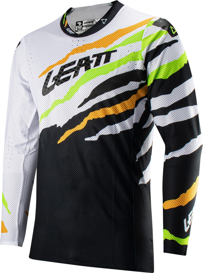 Leatt 5.5 UltraWeld Tiger Maillot de Motocross - Negro Blanco Verde (S)