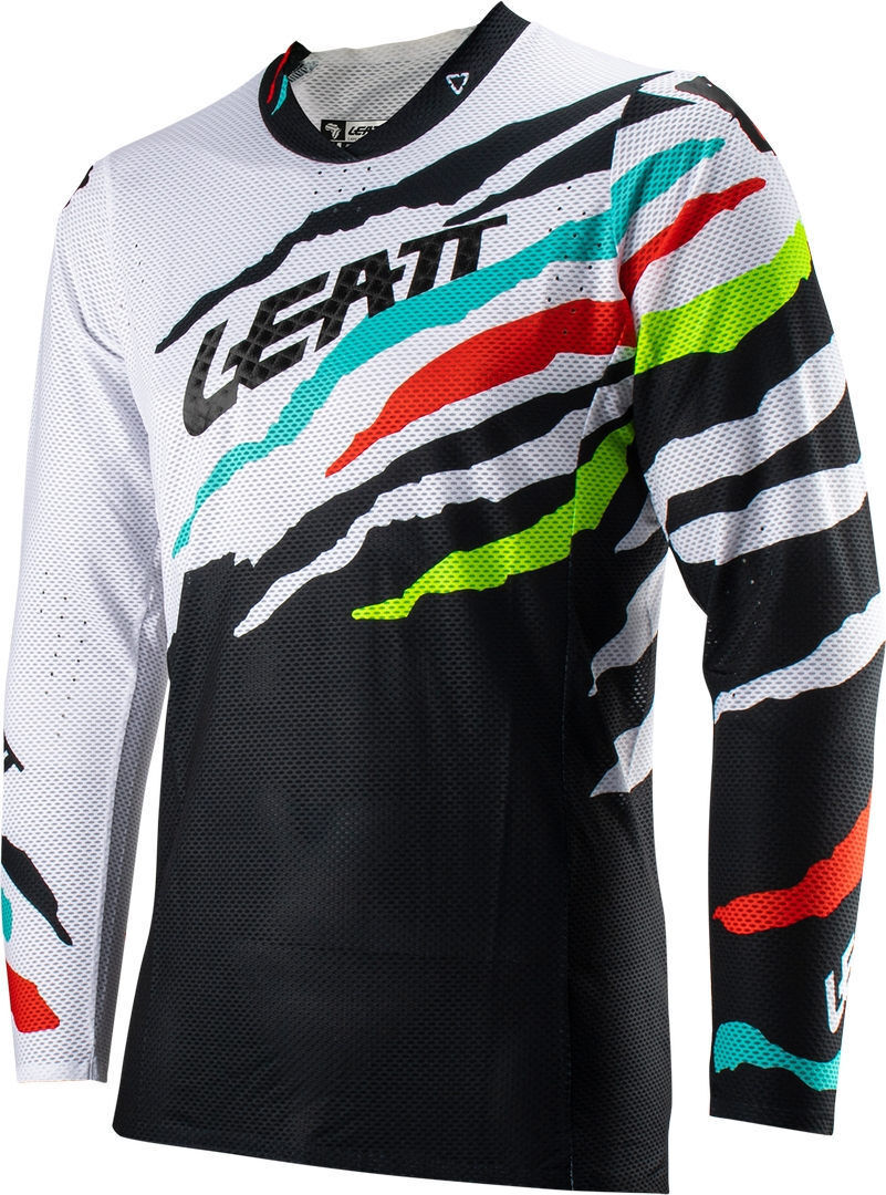 Leatt 5.5 UltraWeld Tiger Maillot de Motocross - Negro Blanco Rojo Azul (S)