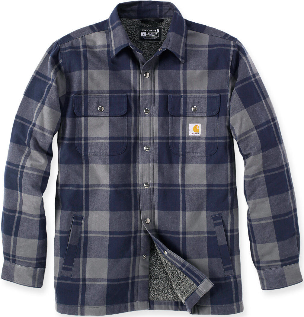 Carhartt Heavyweight Flannel Sherpa Camisa - Azul