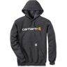 Carhartt Signature Logo Midweight Sudadera con capucha - Gris Blanco