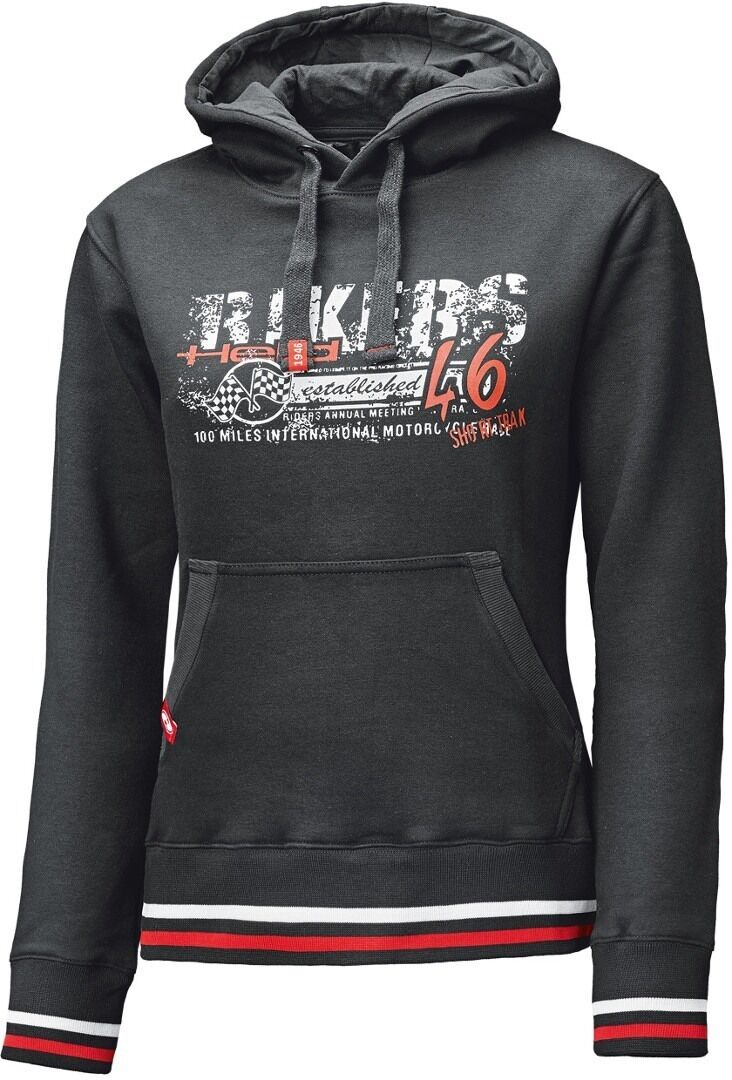 Held Bikers Sudadera con capucha de las mujeres - Negro Blanco Rojo