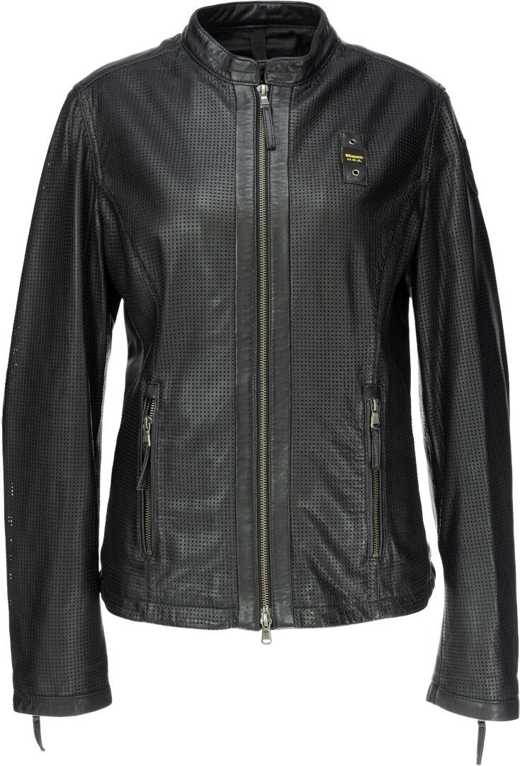 Blauer USA Miller Chaqueta de cuero de las señoras perforada - Negro (L)