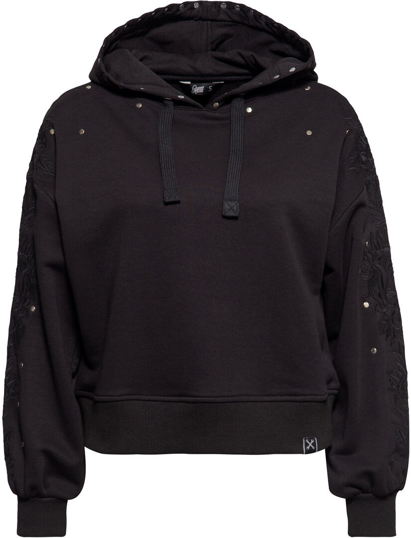 King Kerosin Queen Kerosin Rose Face Sudadera con capucha para damas - Negro