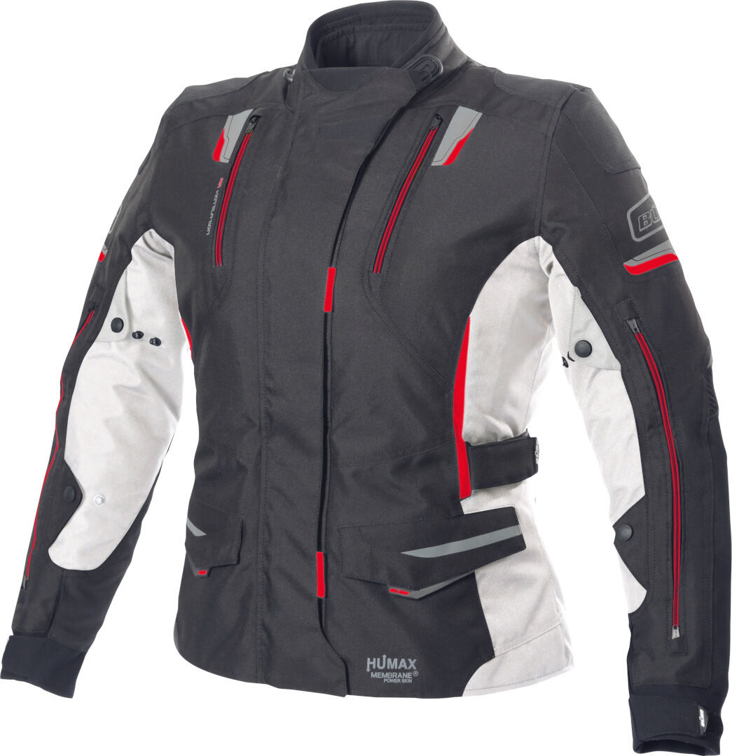 Büse Jana Chaqueta textil para motocicletas para damas - Negro Blanco Rojo (36)