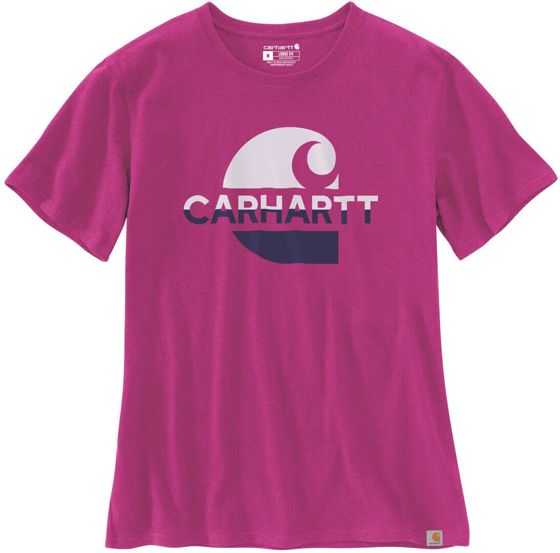 Carhartt Loose Fit Heavyweight Faded C Graphic Camiseta de damas - Rosa (XL)