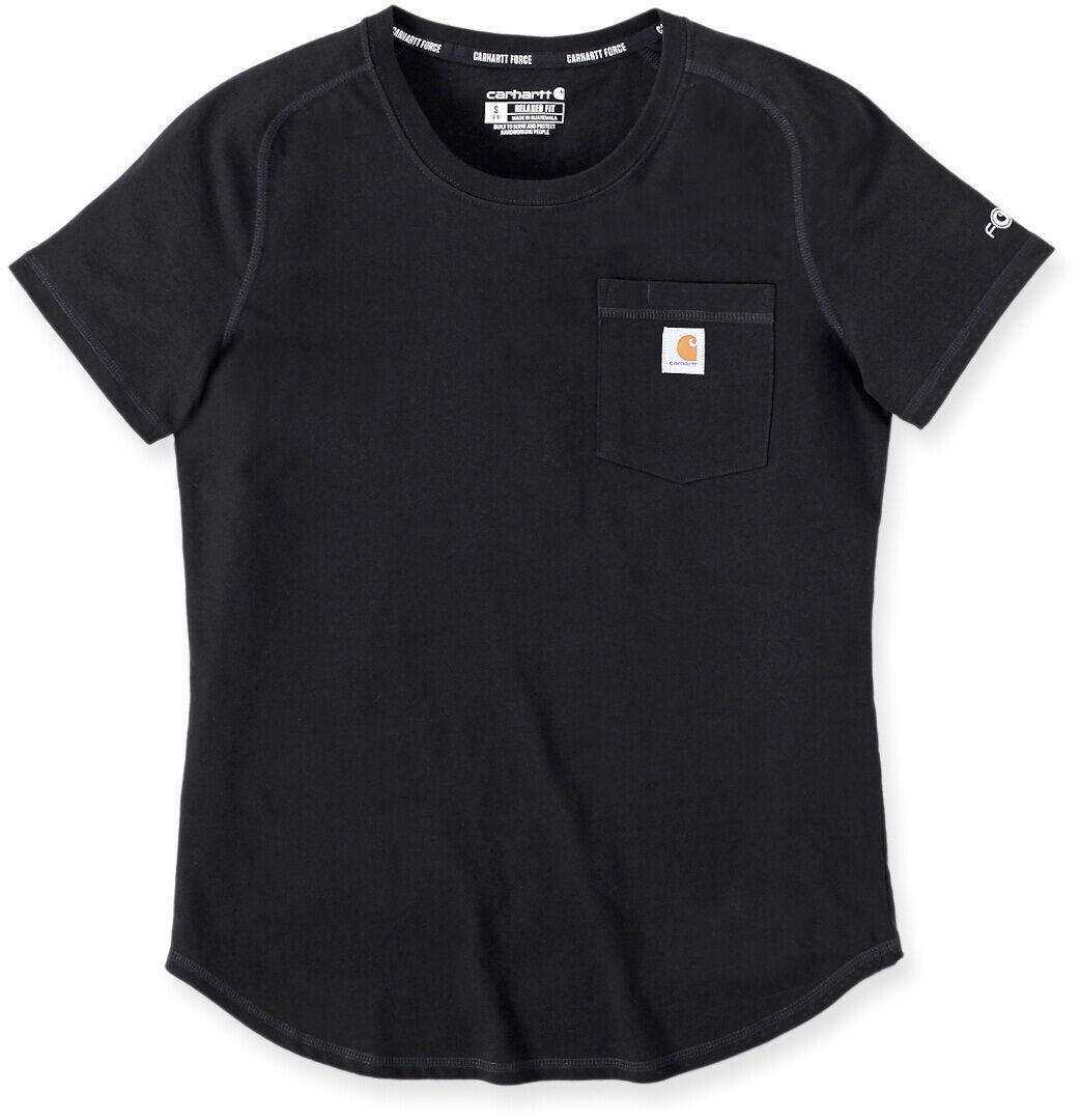 Carhartt Force Relaxed Fit Midweight Pocket Camiseta de damas - Negro