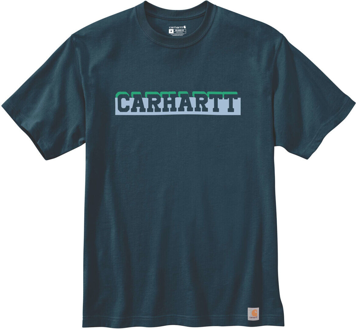 Carhartt Relaxed Fit Heavyweight Logo Graphic Camiseta - Azul (XL)