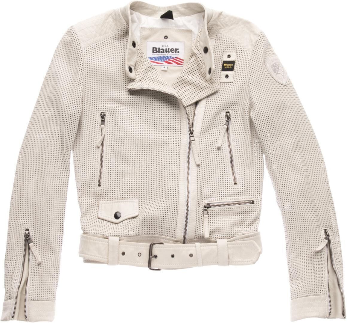 Blauer USA Moore Chaqueta de cuero de las señoras perforada Blauer USA Moore Chaqueta de cuero de las señoras perforada
