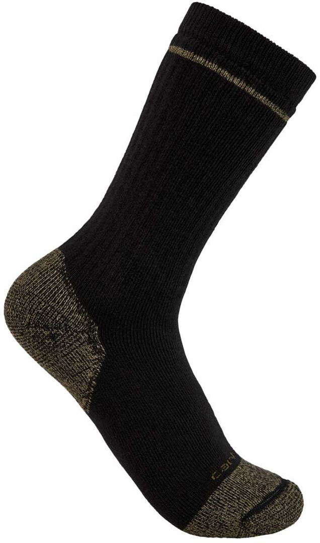 Carhartt Cotton Blend Steel Toe Boot Socken (paquete de 2) - Negro (L XL)