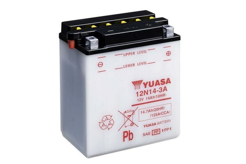 YUASA Batería  Convencional Sin Acid Pack - 12N14-3A Batería sin paquete ácido -