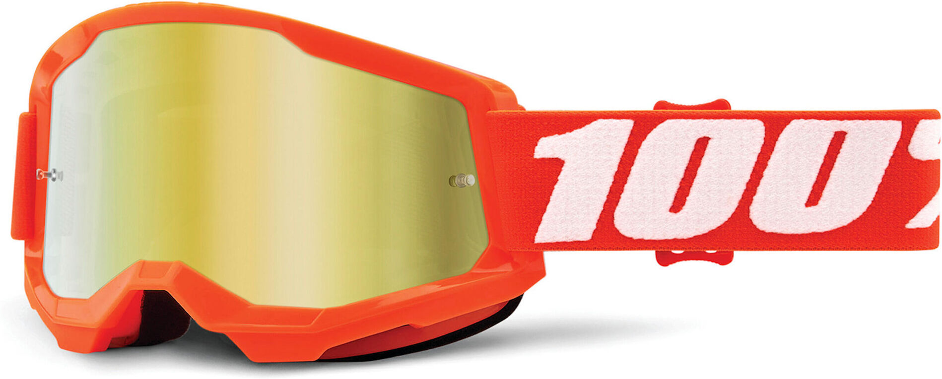 100% Strata 2 Gafas de motocross - Blanco Naranja (un tamaño)