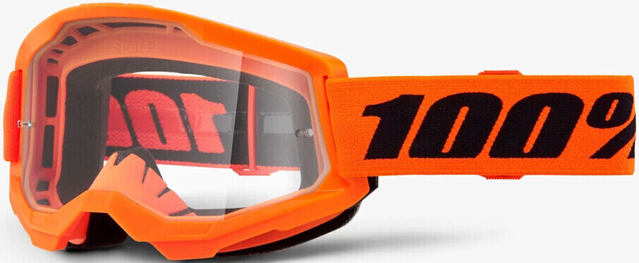 100% Strata 2 Essential Gafas de motocross - Negro Naranja