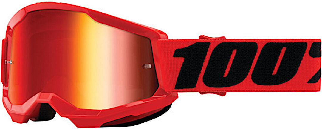 100% Strata 2 Essential Chrome Gafas de motocross juveniles - Rojo