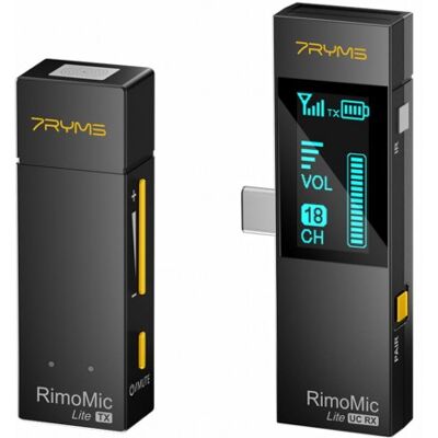 Mini Micrófono Inalámbrico 7Ryms Rimomic Lite (USB C/A) Negro Mini Micrófono Inalámbrico 7Ryms Rimomic Lite (USB C/A) Negro