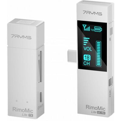 Mini Micrófono Inalámbrico 7Ryms Rimomic Lite (USB C/ A)Blanco Mini Micrófono Inalámbrico 7Ryms Rimomic Lite (USB C/ A)Blanco