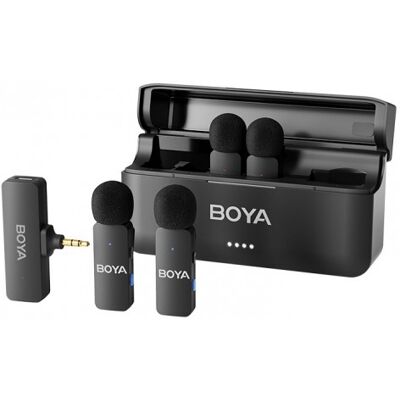 Micrófono inalámbrico Boya conexión 3.5mm kit de cuatro Micrófono inalámbrico Boya conexión 3.5mm kit de cuatro