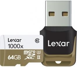 Lexar Tarjetas Lexar Professional 1000x microSDHC/microSDXC UHS-II 64GB Lexar Tarjetas Lexar Professional 1000x microSDHC/microSDXC UHS-II 64GB