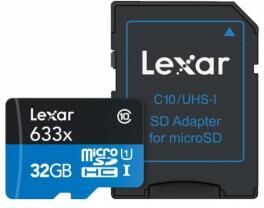 Lexar Tarjeta de Memoria Lexar High-Performance microSDHC/microSDXC 633x UHS-I 32Gb Lexar Tarjeta de Memoria Lexar High-Performance microSDHC/microSDXC 633x UHS-I 32Gb