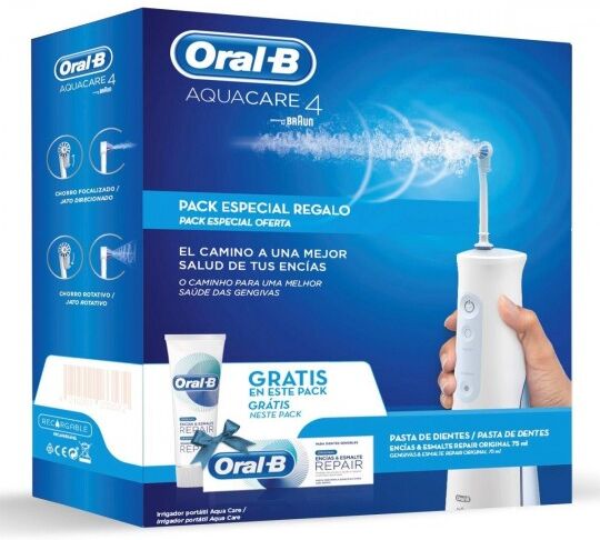 Braun Pack irrigador + pasta de dientes Oral-B AquaCare 4