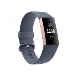 Fitbit Pulsera de actividad Fitbit Charge 3 FB409 Gris Azulado / Aluminio Color Oro Rosa