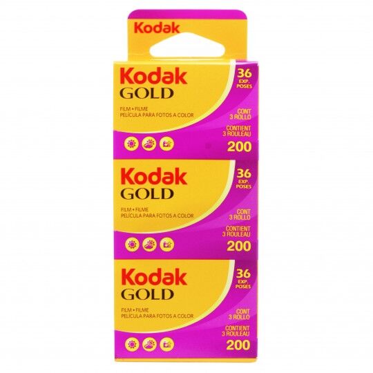 Carrete Kodak Gold 200 de 36 exp Pack 3