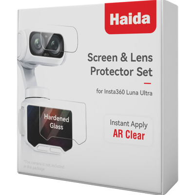 Juego de protectores de pantalla y lente de cristal endurecido Haida para Insta360 Luna Ultra (AR Clear) Juego de protectores de pantalla y lente de cristal endurecido Haida para Insta360 Luna Ultra (AR Clear)